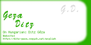 geza ditz business card